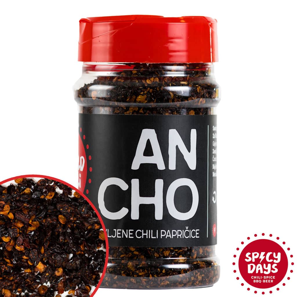 Ancho sušene drobljene chili papričice 140g 3 Ancho sušene mrvljene chili papričice 140g