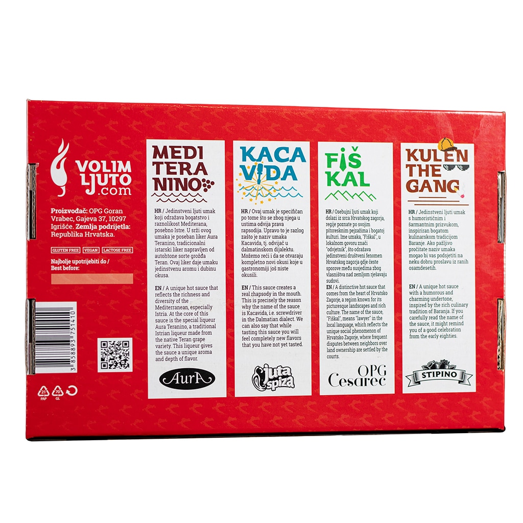 Spicy Wonders of Croatia - 4 ljuta umaka u poklon pakiranju 4 Spicy Wonders of Croatia - 4 ljuta umaka u poklon pakiranju
