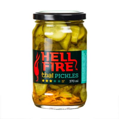 Onion ring nachos 22 Hellfire Thai Pickles 370 ml