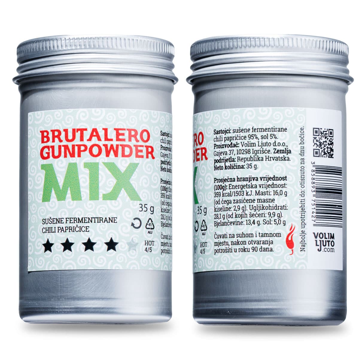 Brutalero Gunpowder Mix 35g - sušene mix chili papričice 3 Brutalero Gunpowder Mix 35g - sušene mix chili papričice