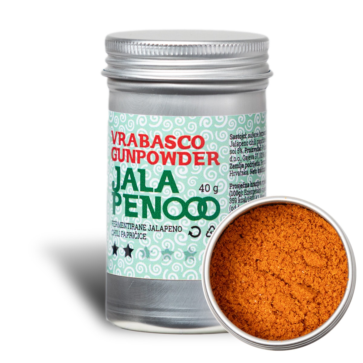 Vrabasco Gunpowder Jalapeno 40g - sušene Jalapeno chili papričice 5 Vrabasco Gunpowder Jalapeno 40g - sušene Jalapeno chili papričice
